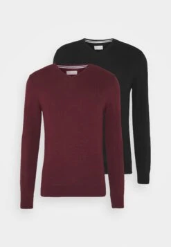 Pier One 2Pack - Jersey De Punto - Black/Bordeaux -Tienda De Moda Boutique 1401fde1674b40a68d7e1288645f8b9b