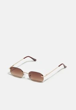 Pier One Unisex - Gafas De Sol - Gold-Coloured