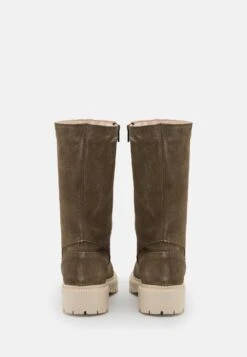 Pier One Leather Winter Boot - Botas - Khaki -Tienda De Moda Boutique 60e648fddcec4a66a5792e11ab31f968