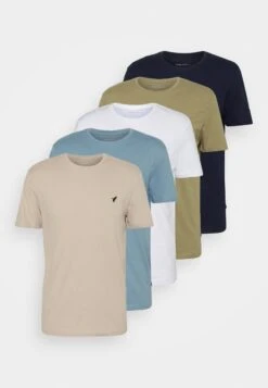 Pier One 5 Pack - Camiseta Básica - Beige/White/Light Blue -Tienda De Moda Boutique 66878d61f9284197b4395faece75418c