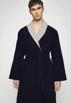 Pier One Shawl Towel Bathrobe - Albornoz -Dark Blue -Tienda De Moda Boutique 7b7d74a9c4c24e3da79d1fc098b385a5
