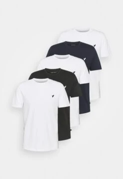Pier One 5 Pack - Camiseta Básica - White/Black/Dark Blue -Tienda De Moda Boutique 8041bfdceeaa4d4a9a850e92a8c64783