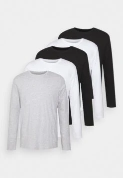 Pier One 5 Pack - Camiseta De Manga Larga - Light Grey/White/Black -Tienda De Moda Boutique 89a801e7bd5f4f2d8a995f5d7c394e4a