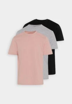 Pier One 3 Pack - Camiseta Básica - Mottled Light Grey/Pink/Black -Tienda De Moda Boutique 99867f7702c549b5b66de9a87bff9eae