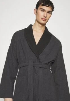 Pier One Shawl Towel Bathrobe - Albornoz - Dark Grey -Tienda De Moda Boutique aedd72cbd7d04b83bcef8a6c104e08f9