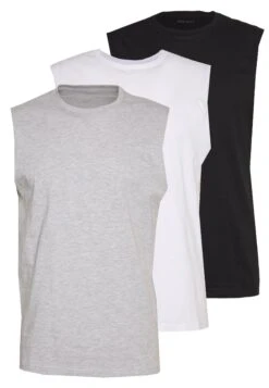 Pier One 3 Pack - Camiseta Básica - Grey/White/Black -Tienda De Moda Boutique b7095e703ec24c8694069d82098fed74
