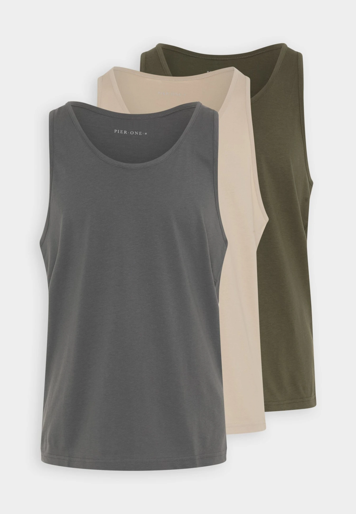 Pier One 3 Pack - Top - Olive/Off-White/Stone 6 Pier One 3 Pack - Top - Olive/Off-White/Stone - Imagen 6