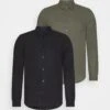 Pier One Linen Mix 2 Pack - Camisa - Black/Olive