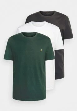 Pier One 3 Pack - Camiseta Básica - White, Black, Dark Green -Tienda De Moda Boutique cb0ef94bb9d04e7684206d4a10c4d311