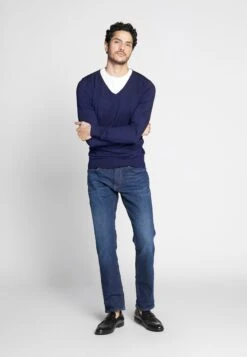 Pier One 4 Pack - Camiseta Básica - Black/White/Blue