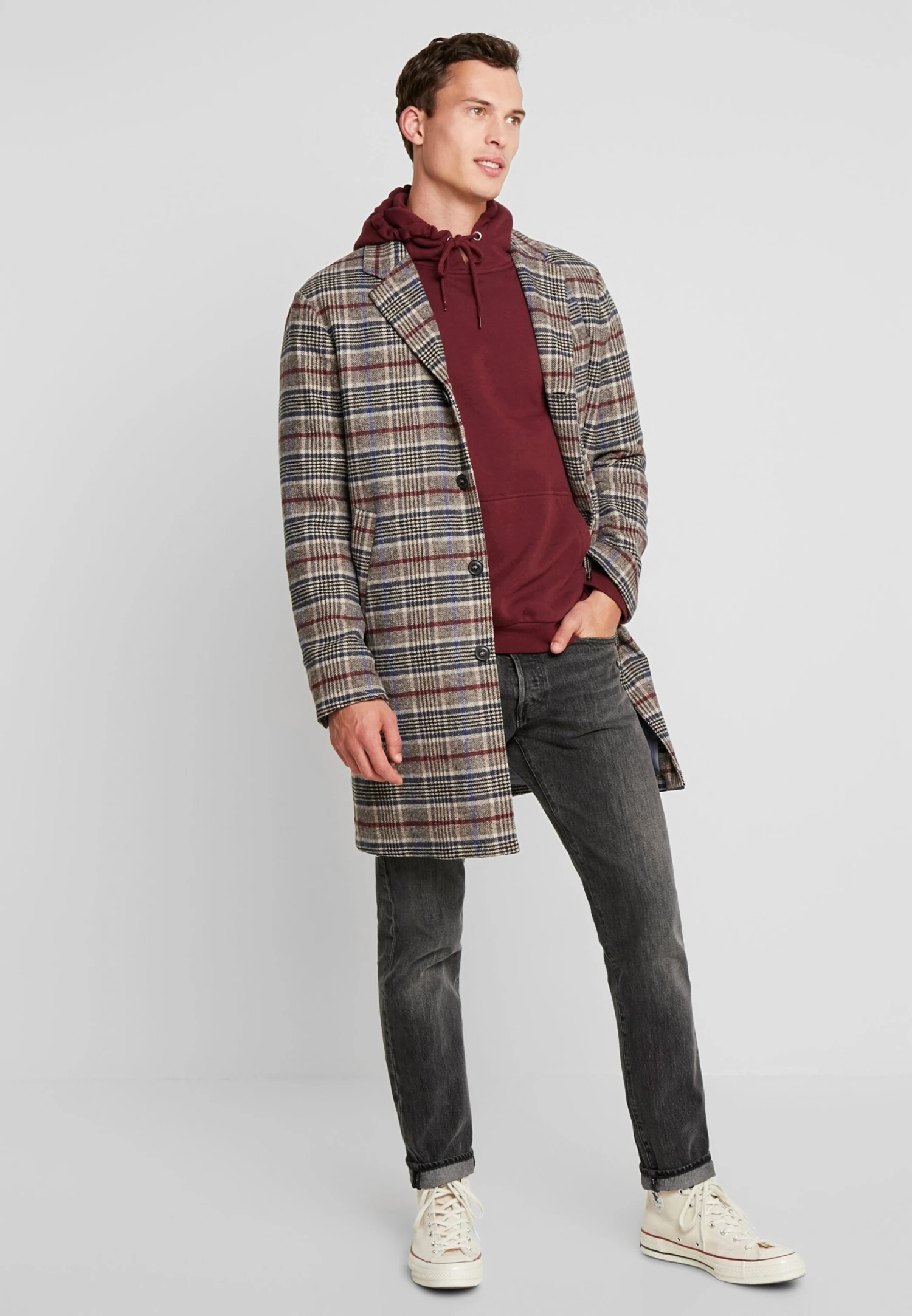 Pier One Jersey Con Capucha - Bordeaux 2 Pier One Jersey Con Capucha - Bordeaux - Imagen 2